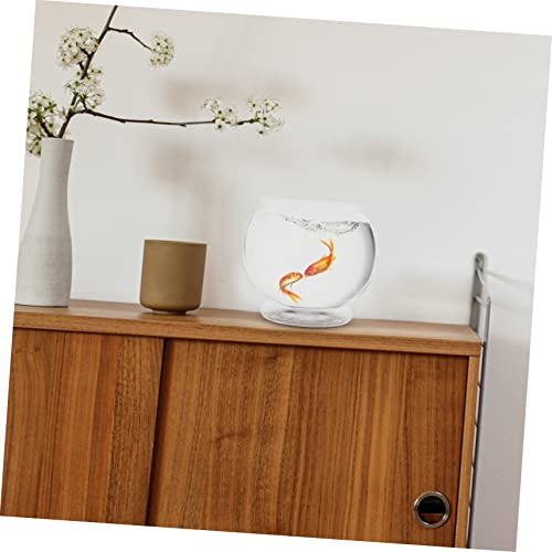 3pcs Goldfish Bowl Household Fish Tank Fish Bowl Fish Bowls Round Glass Vase Clear Glass Vases Glass Flower Vases Delicate Fish Bowl Fish Living Tank Desktop - size: 12.5X12.5X10.5CM