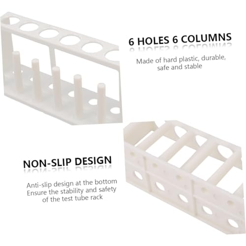 Ipetboom Plastic Test Tube Rack Holder for Water Quality Testing, Laboratory Tube Organizer with Portable White Plastic Stand, Suitable for Aquariums and School Labs