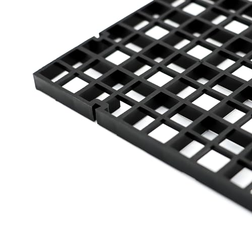 ALEGI 24 Pcs Aquarium Fish Tank Divider Plastic Egg Crate Aquarium Filter Bottom Tray Grid Isolation Board Partition Net Pane Separator (L 24pcs Black) - size: L 24pcs Black