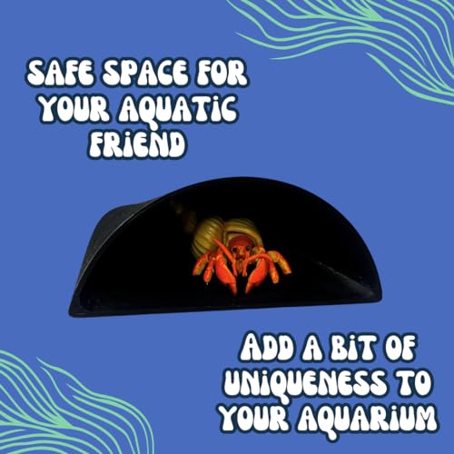 REEFSHAPE Aquarium or Terrarium Pocket Cave | Minimalist Shelter Cave for Fish, Shrimp, Reptiles, Amphibians, & More! | Made in USA (Pocket Cave, Black)