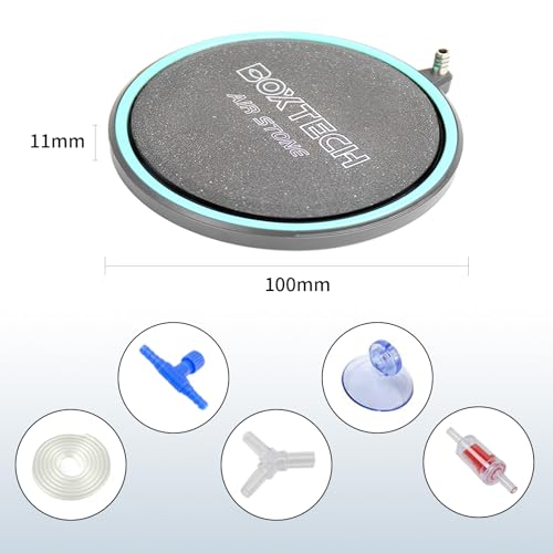 UPETTOOLS 4 Inch Air Stone for Aquarium – Quiet Large Round Airstone with Valve, High Efficiency Oxygen Diffuser for Enhanced Water Circulation, Ideal for Medium Freshwater & Saltwater Fish Tanks - size: 4 inch