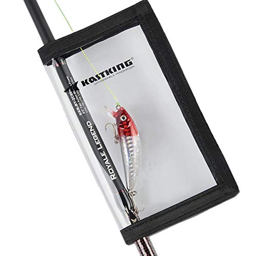 KastKing Madbite Lure Wraps, Available in Two Sizes, Keeps Lures Safe, Durable & Clear PVC, Easily See Lures, Easy Open and Close Hook & Loop System, Great Value, Includes 4 Lure Wraps - color: A: 4 Pack, Medium (5.67“x 3.38”)