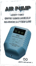 Aquarium AIR Pump, Aerator for Live Bait,HIGH-TECH Hyper Rechargeable Lithium-ION Battery USB AIR Pump for Live Bait 36 Hours, Watertight Seal, 48" AIR Hose, Aerator Stone