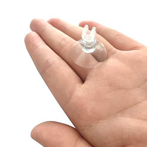 AQUANEAT Aquarium Suction Cups, for Fish Tank Airline Tubing, with Clips 3/16" air Hose Holder, 24pcs (Clear)