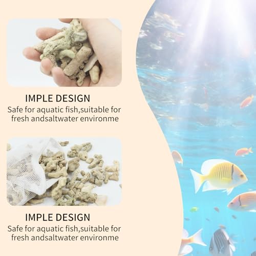500g/1.1lb Crushed Coral for Freshwater Aquarium, Pond Filter Aquarium Filter Media to Raise ph, Reusable Aquarium Filter, Fish Tank Coral Stones