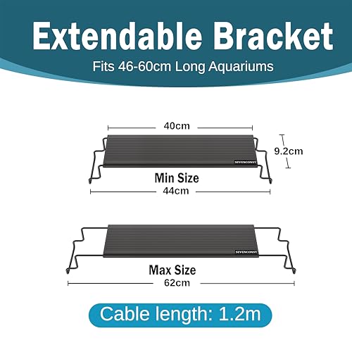 24/7 Mode LED Aquarium Light for 18-24 Inch Plant & Fish Tank, IP68 Full Spectrum Light, Sunrise-Daylight-Moonlight, White Red Green Blue Pink LEDs with Extendable Brackets for Freshwater - size: For 18-24 inch Tank