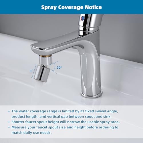 Hibbent NSF/ANSI/CAN 61 Certified Faucet Aerator, CUPC Certification 360° Twist Kitchen Sink Aerator, Dual-function Sink Sprayer Attachment, Faucet Replacement Part 55/64'' Female Thread, Chrome - color: Chrome, style: Classic 360 Degree Faucet Aerator