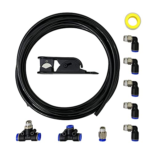Vacuum PU Tubing and Push Lock Fittings Kit 1/8" NPT to 1/4" Tubing for Turbocharged Vehicles' Wastegate, Solenoid, BOV