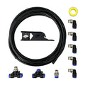 Vacuum PU Tubing and Push Lock Fittings Kit 1/8" NPT to 1/4" Tubing for Turbocharged Vehicles' Wastegate, Solenoid, BOV
