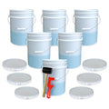 ePackageSupply 5 Gallon Plastic Bucket with Airtight Lid | Food Grade Bucket | BPA-Free | Heavy Duty 90 Mil All Purpose Pail | One 12" Rubber Mallet & One Lid Opener Included | 6 Pack - color: Translucent, size: 6 Packs