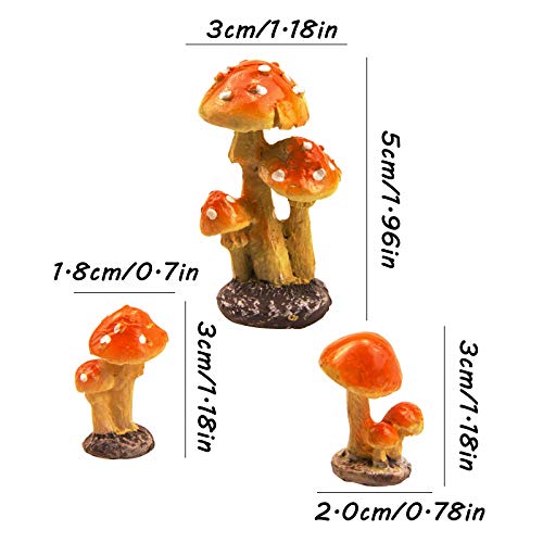 3pcs Resin Mushroom Miniature Fairy Garden Decoration Accessories Sculptures Statues,Yard Decor for Outside Gnomes Outdoor Decor for Patio Zen Garden - size: Mushroom