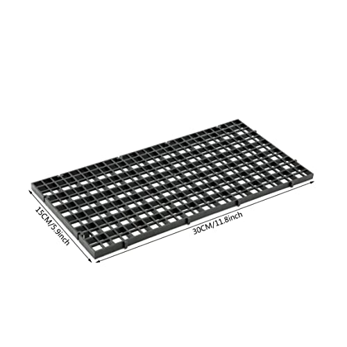 12 Pcs Aquarium Fish Tank Divider Plastic Egg Crate Aquarium Filter Bottom Tray Grid Isolation Board Partition Net Pane Separator (S 12pcs Black) - size: S 12pcs Black