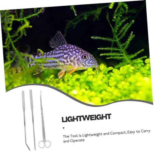 Toddmomy 1set Aquarium Plant Tools Set Scissors Tweezers and Spatula for Fish Tank Aquascaping