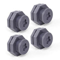 ChillWaves PVC Bulkhead Fitting 1/2" Double Thread Connector Adapter with Plugs for Water Tank, Aquariums, Rain barrels(4-PACK) - size: 1/2 INCH, style: Bulkhead Fitting + Plug
