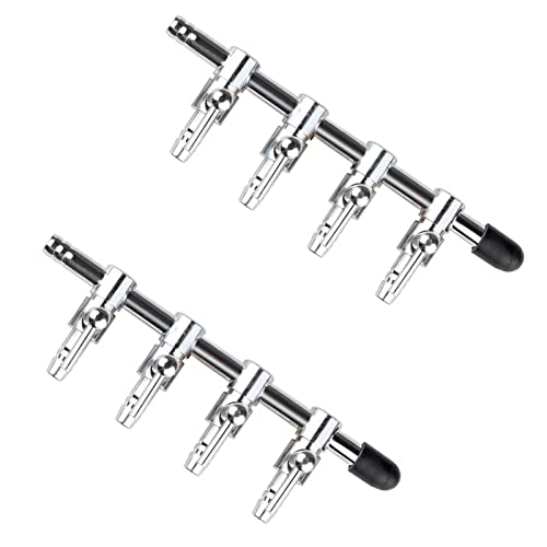 JJLFresheners 4-Way Air Flow Control Lever Valve with Airline Tubing Connector for Aquarium (2 Pcs, Silver, White)
