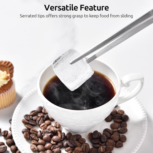 U-Taste 10in Kitchen Cooking Tweezer: 18/8 Stainless Steel Food-Grade Metal Food Tong, Seamless-Welding, Sturdy, Flexible and Non-Slip for Pasta Salad Serving, Grilling, Frying, Baking (Pointed Tip) - size: 10in (pointed tip)