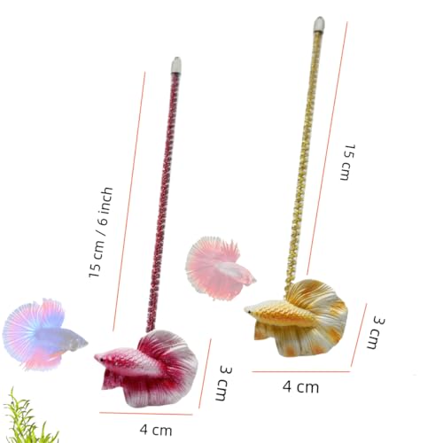 2 Pack Interactive Betta Fish Flare Stick Toy for Betta Tanks - Simulated Betta Training Teasing Toy for Betta Color Grow and Good Behavio (2 Pack) - color: 2 Pack