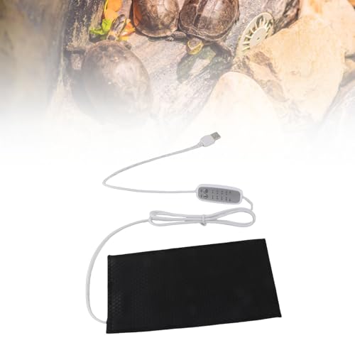 Reptile Heating Pad DC 5V Under Tank Terrarium with Temperature Control USB Power Safety 4 Gear Adjustment Reptile Heat Mat for Turtle Tortoise Snakes Lizard Gecko (10x20cm) - size: 10x20cm