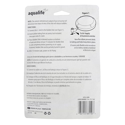 Penn-Plax Aquarium Bubble Disk Aerator - Air Pump Accessories – For Fish Tanks (Large) - size: Large