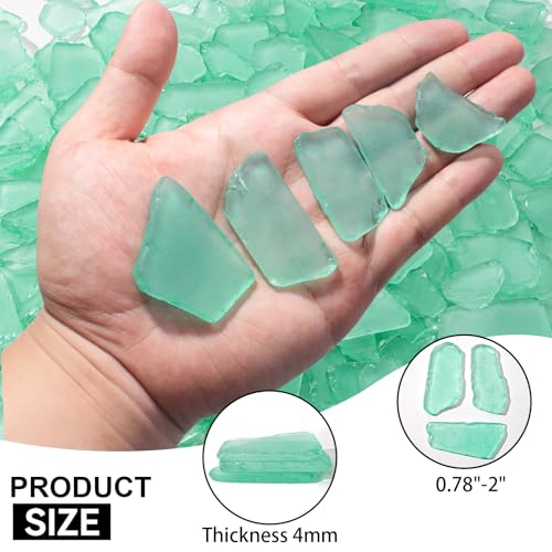 Keedolla Tumbled Sea Glass for Crafts - 10 OZ Flat Frosted Seaglass Pieces for DIY Art Crafts, Vase Filler, Beach Weddings, Aquarium and Home Decor - Mint Green - color: Mint Green, size: 10 OZ / 0.63 LB