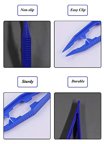 30PCS Plastic Tweezers 5 Assorted Colors Craft Forceps Tools for Handmade DIY Creative Beading Projects Jewelry Making Kids Adult Home Classroom School - color: Green+yellow+blue+white+red, size: 30PCS