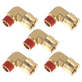 5PCS DOT Air Brake Line Fittings Brass 90 Degree Union Elbow Joint DOT Approved 1/2" Tube OD x 3/8" NPT Thread Air Brake Line Adapter Air Suspension Kit for Car Truck Trailers - size: 1/2 " OD x 3/8" NPT, style: Quick Push 90° Elbows-5PCS