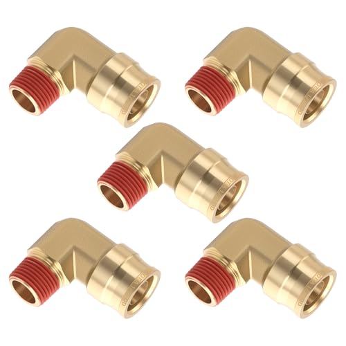 5PCS DOT Air Brake Line Fittings Brass 90 Degree Union Elbow Joint DOT Approved 1/2" Tube OD x 3/8" NPT Thread Air Brake Line Adapter Air Suspension Kit for Car Truck Trailers - size: 1/2 " OD x 3/8" NPT, style: Quick Push 90° Elbows-5PCS
