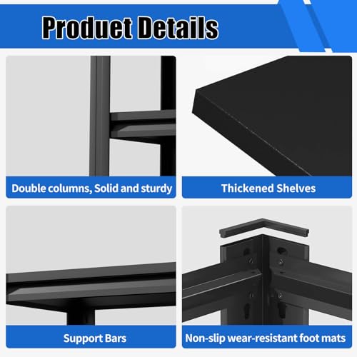 3 Tier Fish Tank Stand 20-30 Gallon, Heavy Duty Metal Storage Shelving, Shelf Adjustable, 34 "W x 18 "D x 31"H, Aquarium Stand for Reptile Terrarium Stand & Garage Home Office Storage Rack (Black) - color: Black