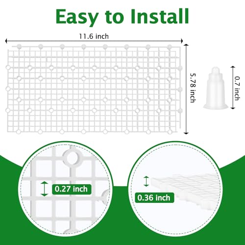 12pcs Aquarium Fish Tank Divider Filter Bottom with Bracket, Plastic Egg Crate Grid (11.6X5.7inch) for Fish Tank Separation, Bottom Filtration & DIY Aquascaping (White, 72 Brackets) - color: white, size: 12pcs