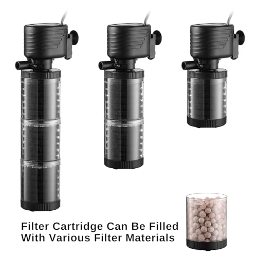 SainSmart XpertMatic 3 Stages 475 GPH Aquarium Filter for Up to 120 Gallon Fish Tank, Modern Style, Black ABS Material, Aquarium Filter, Pond Filter - size: 25W(475GPH) Up to 120 Gallon