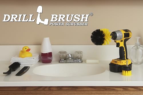 Bathroom Cleaning Brush Set - Cleaning Scrub Brush - Tile Cleaning Brush - Power Cleaning Brush - Scrub Brush - Brush Cleaning Tool - Grout Cleaning Tool - Home Cleaning Gadgets - Clean Shower Brush - color: Yellow