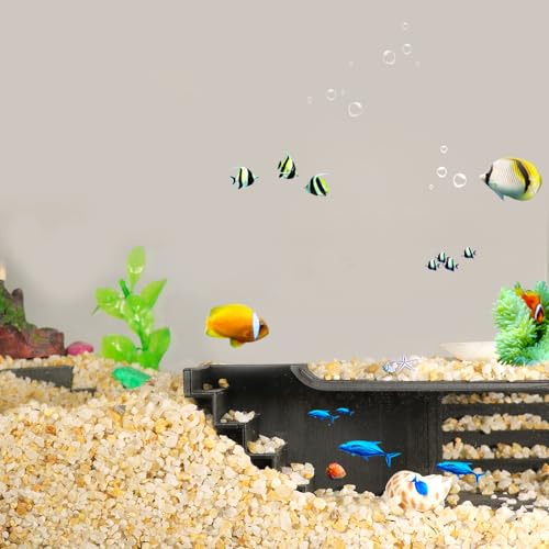 Aquarium Undergravel Fish Tunnel Hide Cave Corner Tank Decorations Under Gravel Viewing Tunnel Fish Cave for Aquarium Hideout (Black,Style 1) - color: Black, style: Style 1