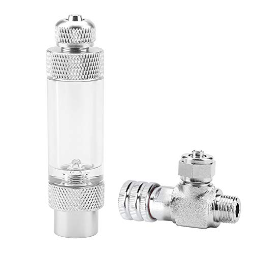 Joyzan Fish Tank CO2 Needle Check Valve, Aquarium System CO2 Regulator Bubble Counter DIY Accessory Stainless Steel Generator Flow Control Single Head Micro metering Needle Valves Air Pump Diffuser