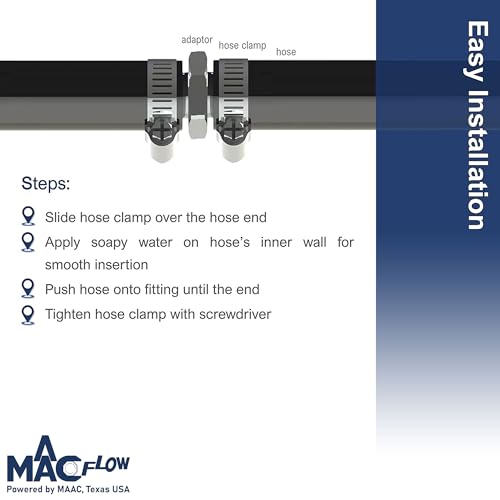 MAACFLOW Stainless Steel 1/8" Hose ID Barb Fitting Splicer Repair Union Mender (Barb OD 0.16") (Pack of 2) - size: 1/8" x 1/8" Barb, style: Pack of 2