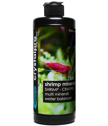 Crystalpro Shrimp Minerals 16.9 Oz – Liquid Aquarium Salt & Trace Elements for Freshwater Shrimp Tanks – Supports Caridina & Neocaridina – Molting & Breeding Additive – Invertebrate Tank Conditioner - size: 500 ml