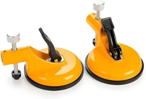 Adjustable Height Countertop Leveling Tool - Professional Seam Leveler for Granite & Marble with Vacuum Lifting Clamps - Floor Gap Fixer Yellow 2pcs - color: Yellow, size: 2pcs