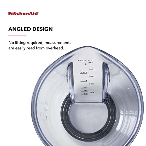 KitchenAid Universal Easy View Angled Measuring Cup, Medium, Clear with Black Handle - color: Black, size: Medium, style: Angled