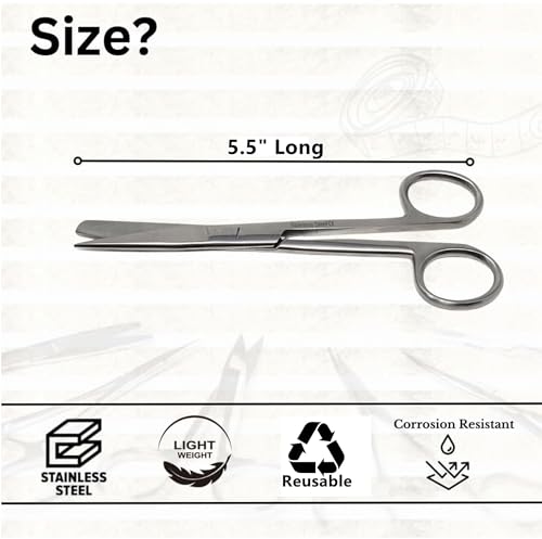 HIGH Grade PACIFATED Stainless Steel Dissecting Operating Scissors 5.5" Sharp Blunt Straight (HTI BRAND)