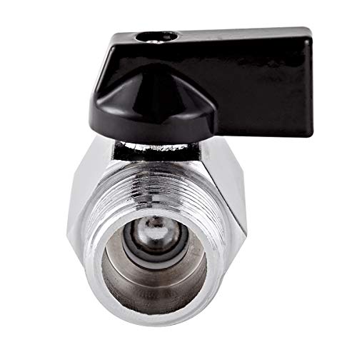 2 Pack Brass Mini Ball Valve 1/2" NPT Female x Male Thread Shut-Off Valve - size: 1/2" NPT