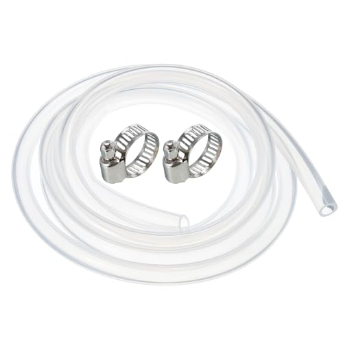 uxcell Silicone Tubing 12mm(1/2") ID 18mm OD 10ft Silicone Rubber Tube Air Hose Water Pipe Clear with Clamps - size: 12mm x 18mm