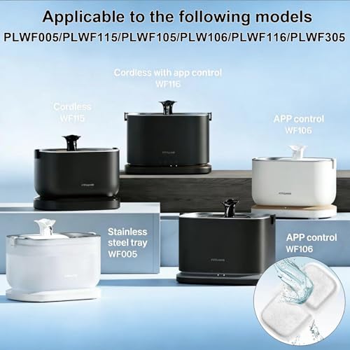 24 Packs Cat Water Fountain Filter Replacement Compatible with Dockstream Cat Water Fountain PLWF005/PLWF115/PLWF105/PLW106/PLWF116/PLWF305,Replacement Filter with Pre-Filter Sponge