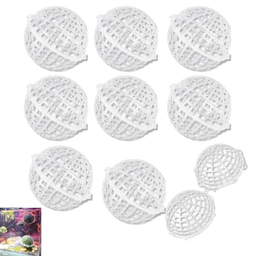 10 Pack Aquarium Moss Ball Holder Aquatic Plants Holder Habitat Floating Ball for Fish Tank Freshwater Aquarium Plant Decor Alternanthera Lilacina Amazon Sword Echinodorus Bleheri Java Fern
