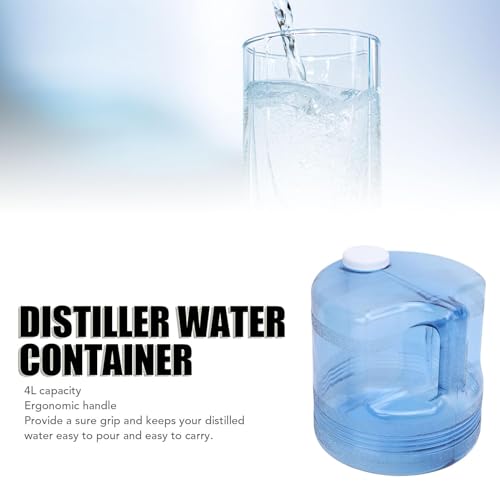 4L Water Plastic Carafe for Distiller PP Distilled Water Replacement Collection Bottle Distiller Water Container for Home Beauty Countertop
