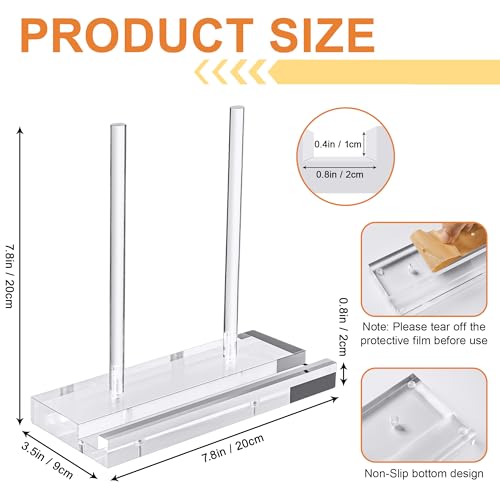 CHEPULA Plate Stands for Display 10 Inch, Acrylic Display Stand | Tabletop Art Display Clear Easel Stand for Plates, Album, CD, Magazine, Card, Frame