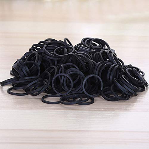 AMUU rubber bands small Mini Elastic Bands 1200pcs for Office Supplies School Home - color: Black,White-1200Pcs