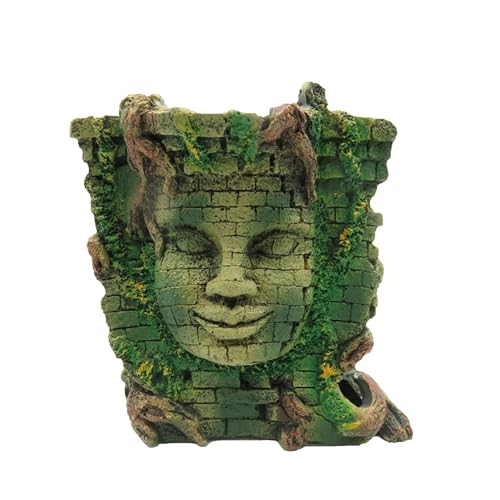 Tfwadmx Aquarium Decoration Statue Fish Tank Resin Ancient Roman Ruins Ornament Cave Hideout for Hermit Crabs Crayfish SuckerFish Guppy