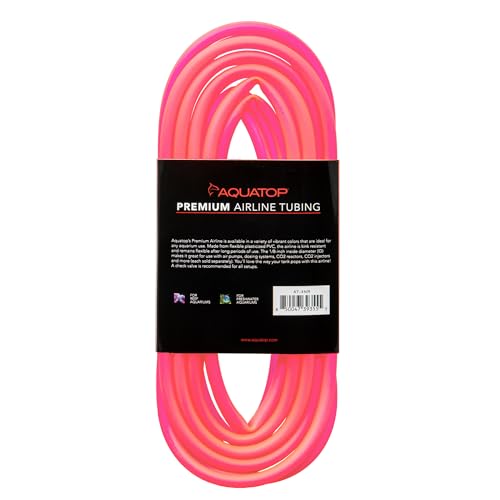 Aquatop Neon Red Color Premium Airline Tubing, 13 feet (4-Meter), 1/8" Inside Diameter, AT-4NR - color: Neon Red