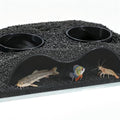 Aquarium Decor, Underground Tunnel Cave with Holes for Viewing, Fish Tank Decoration Hideout, for Cory Catfish, Shrimp, Loach and Pleco, Black