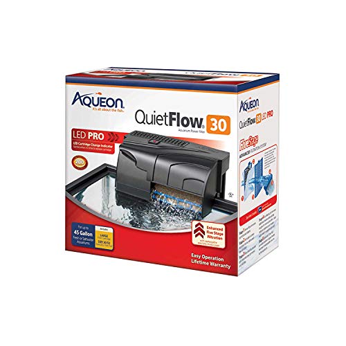 Aqueon QuietFlow 30 LED PRO Aquarium Fish Tank Power Filter For Up To 45 Gallon Aquariums - size: For Up To 45 Gallon Aquariums