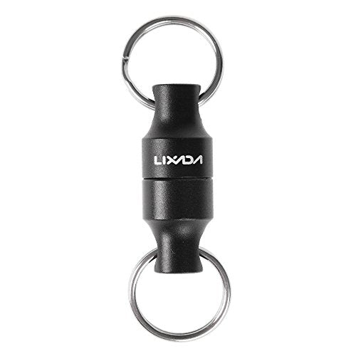 Lixada Magnetic Net Release Holder Fly Fishing Net Retractor Fishing Net Keeper Magnet Clip Landing Net Connector for Fishing Hooks, Lures, Flies, Trout Line - color: Black, style: 1 Connector